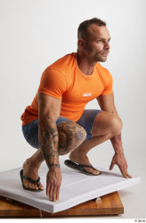 Man White Muscular Male Studio Poses